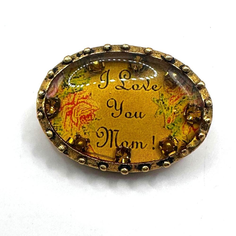 MAXIMAL ART Brooch Pin I LOVE YOU MOM Jewelry Retro Vintage Feminine